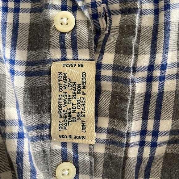 Mens gray and blue plaid button down - MEDIUM - Picture 6 of 7